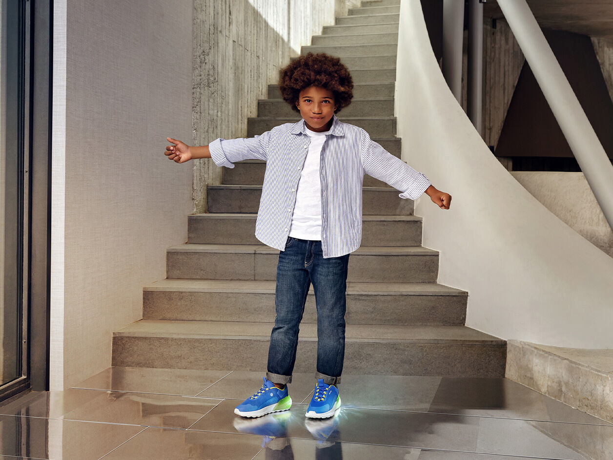 Geox INEK BAMBINO SNEAKERS ALTE in Blu navy Turchese Geox