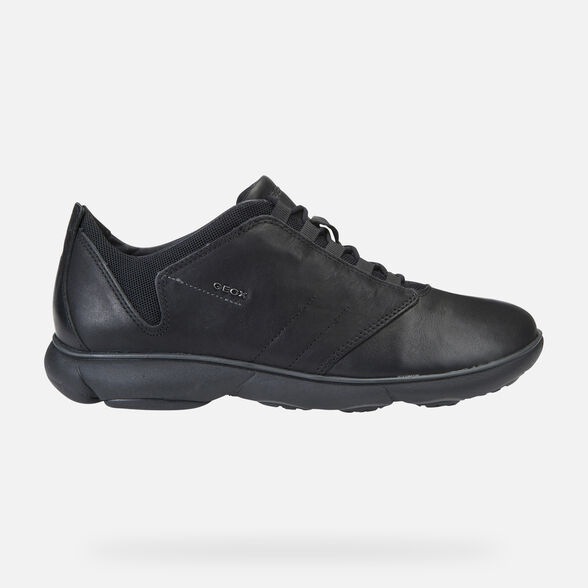 Geox U Nebula un homme Cire Cuir Baskets Mi-Top Fashion Chaussures Noir