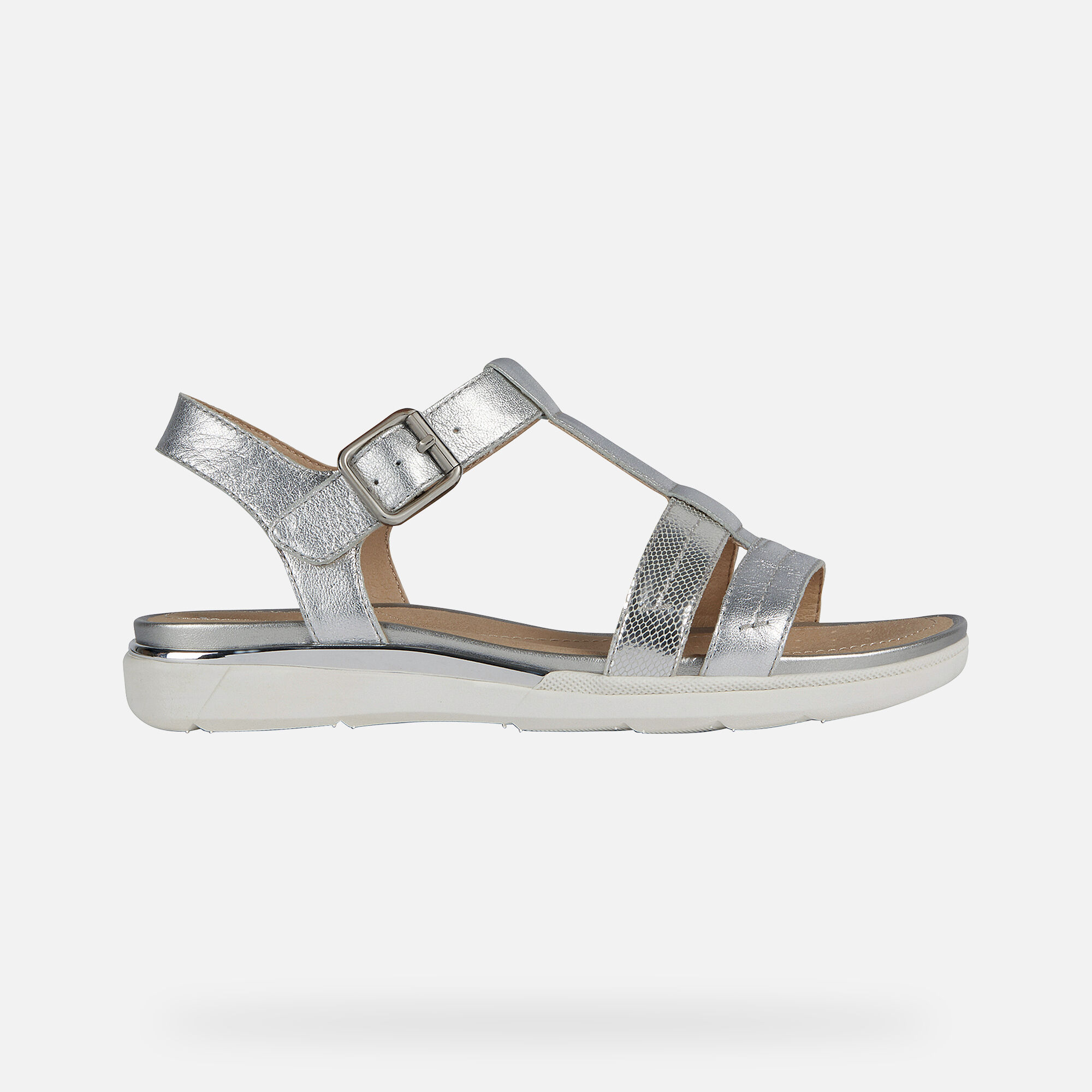 geox silver sandals