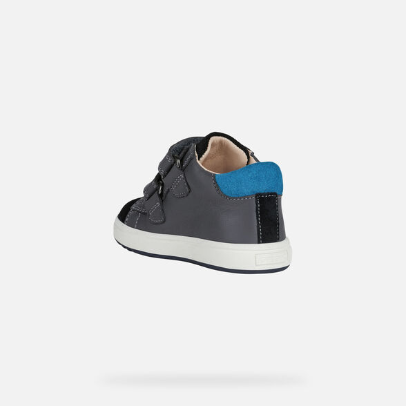 FIRST STEPS BABY GEOX BIGLIA BABY BOY - ANTHRACITE AND BLACK