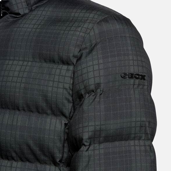 DOWN JACKETS MAN GEOX SANDFORD MAN - FOREST NIGHT AND BLACK