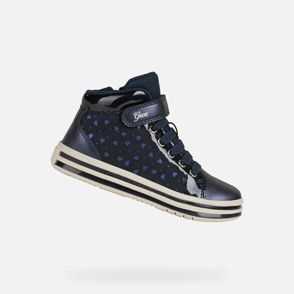 CHAUSSURES LED FILLE GEOX PAWNEE FILLE - BLEU MARINE