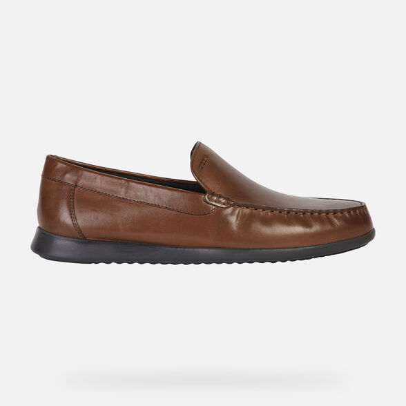 LOAFERS MAN GEOX SILE 2 FIT MAN - COGNAC