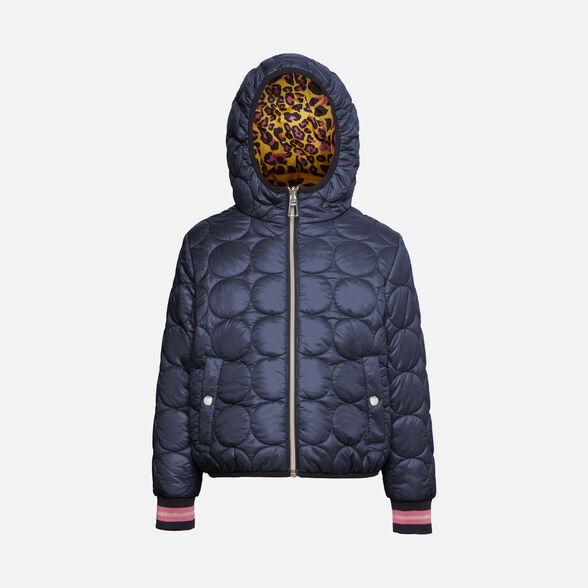 JACKETS GIRL GEOX REBECCA GIRL - DARK NAVY AND BLK AND MAUVEWOO