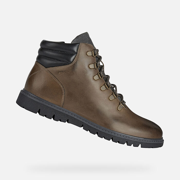 Bottes Geox Homme U Ghiacciaio D - Cuir - Tige Cheville - Semelle Caoutchouc