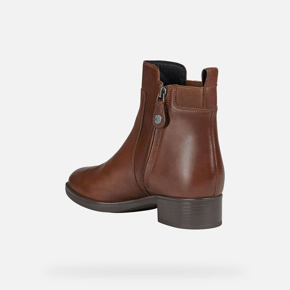 ANKLE BOOTS WOMAN GEOX FELICITY WOMAN - BROWN