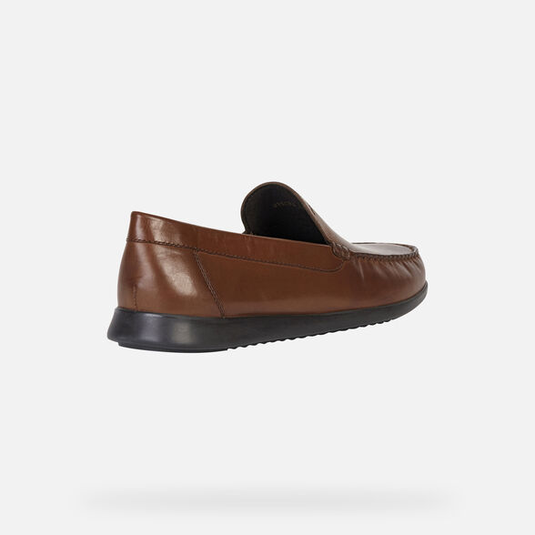 LOAFERS MAN GEOX SILE 2 FIT MAN - COGNAC