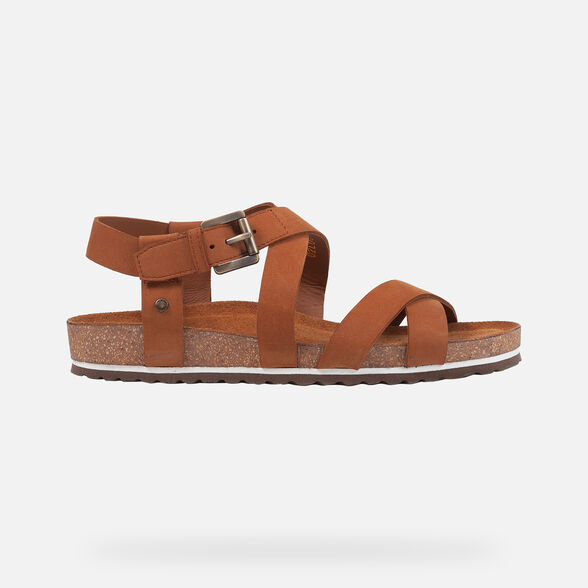 sandales cognac femme