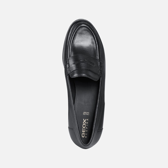 Geox® ANYLLA WEDGE Woman Black Loafers Geox® Online