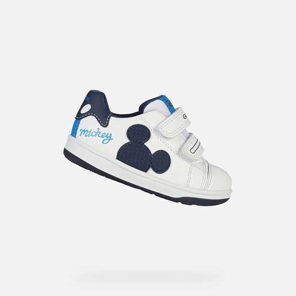 MICKEY MOUSE BABY GEOX NEW FLICK BABY BOY - WHITE AND NAVY