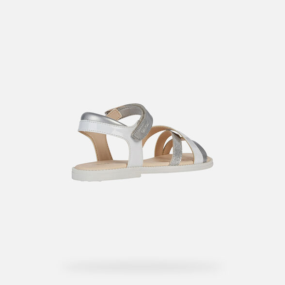 Geox Junior S Karly White Girl/'s Sandal 40/% OFF RRP