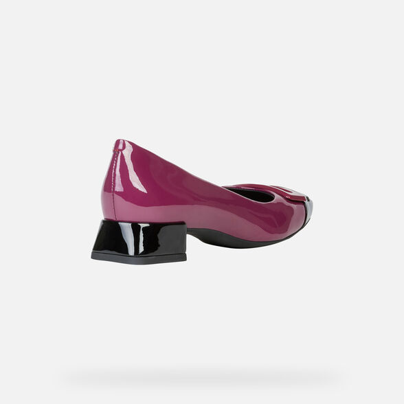 stone conductor complement Geox VIVYANNE Woman: Fucsia and black Ballerinas | Geox FW19/20