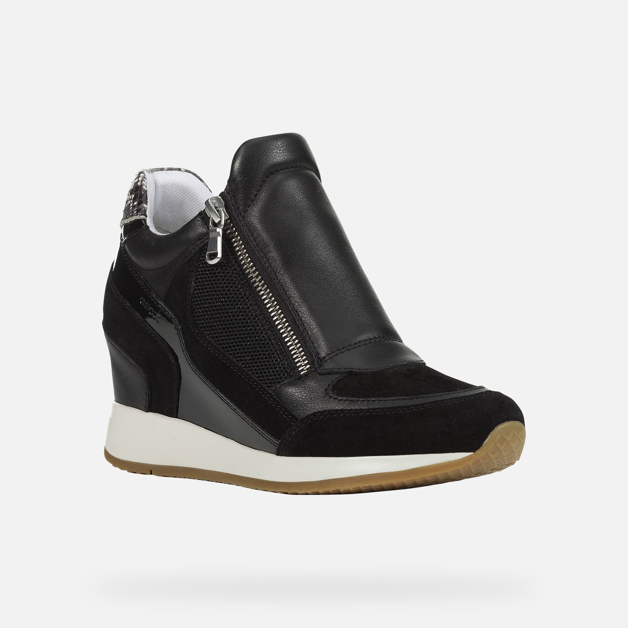 geox nydame wedge sneaker black