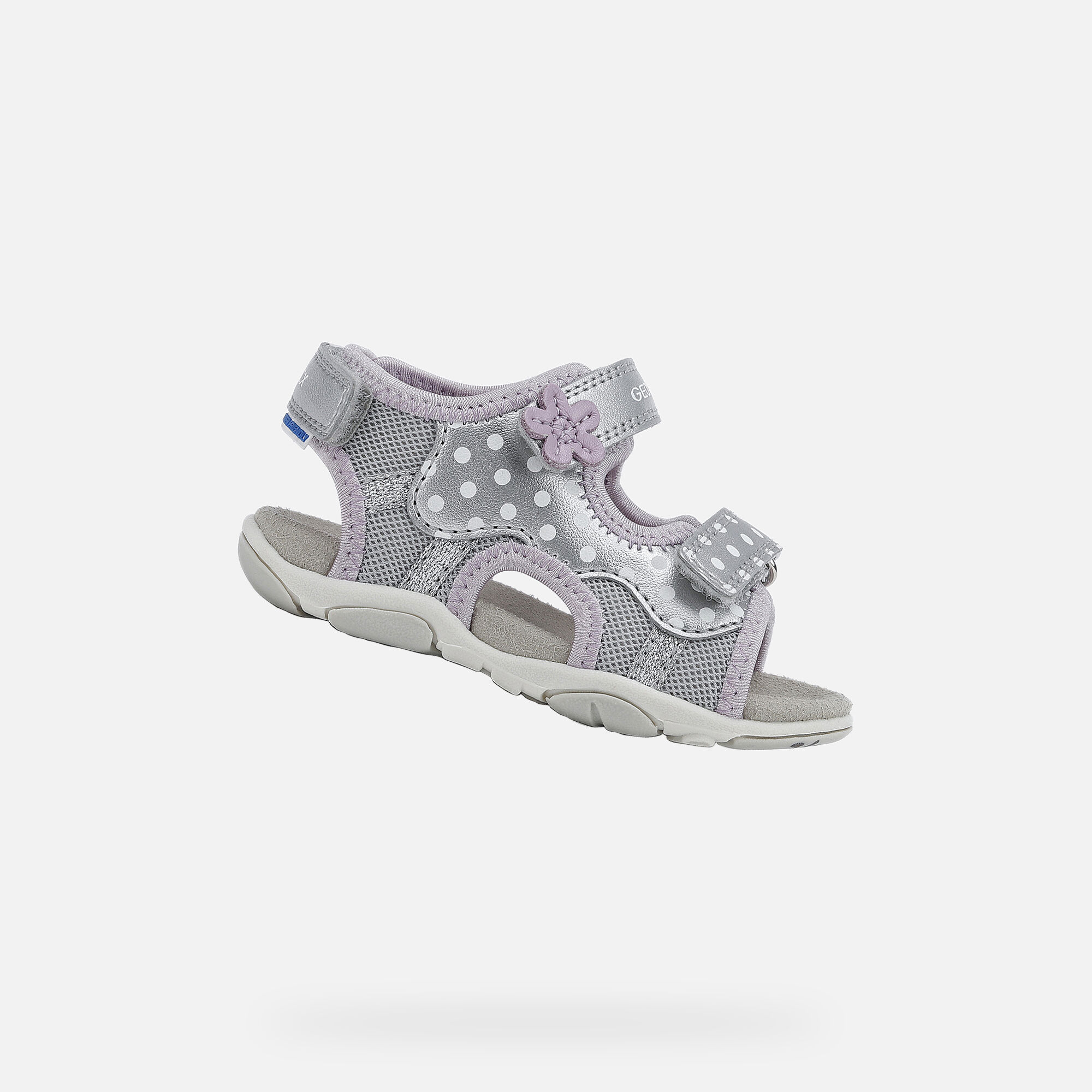 Geox AGASIM Baby Girl: Silver Sandals 