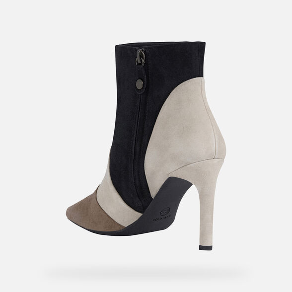 ANKLE BOOTS WOMAN GEOX FAVIOLA WOMAN - ICE AND BLACK
