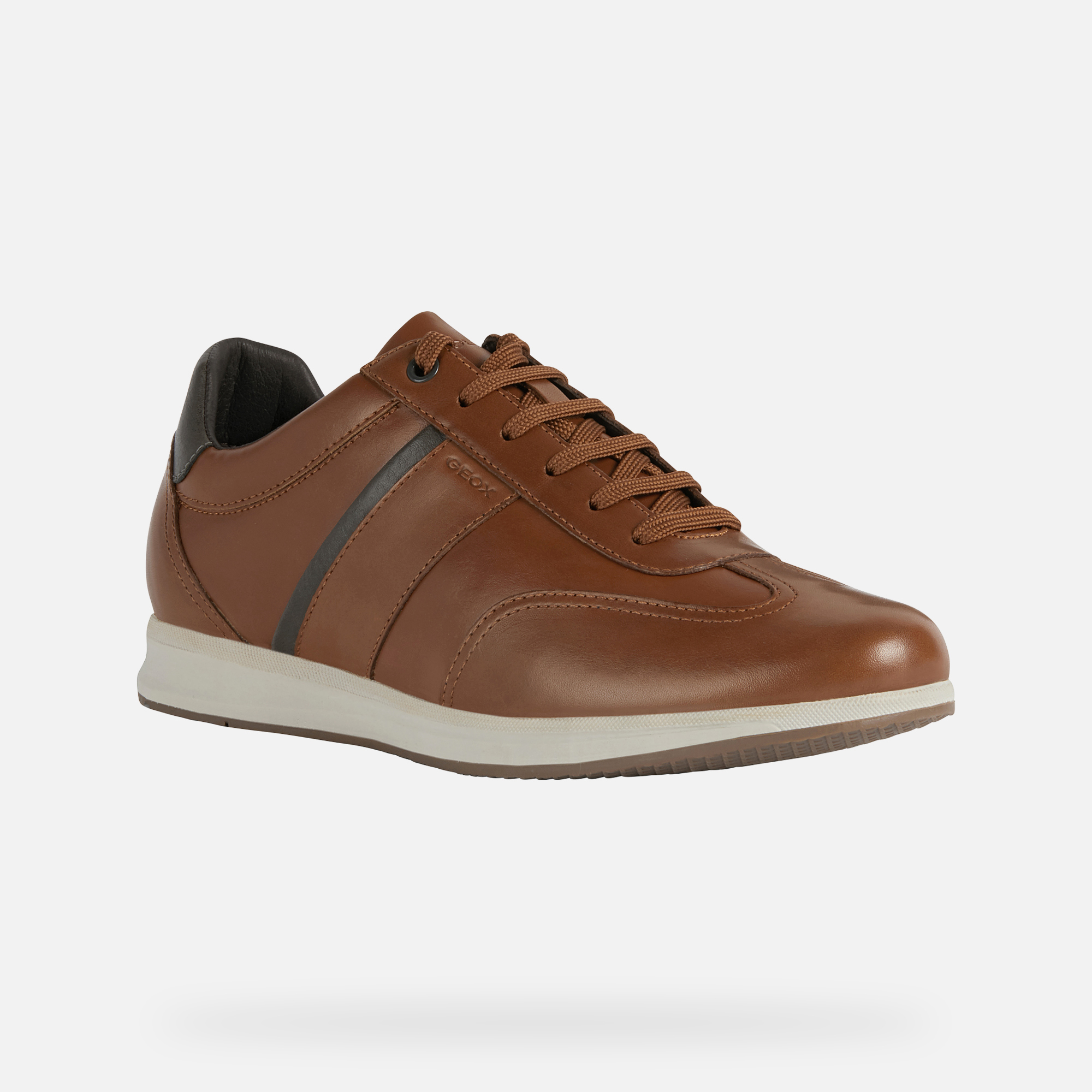 Geox® AVERY Man: Chestnut and Cognac Sneakers | FW21 Geox®