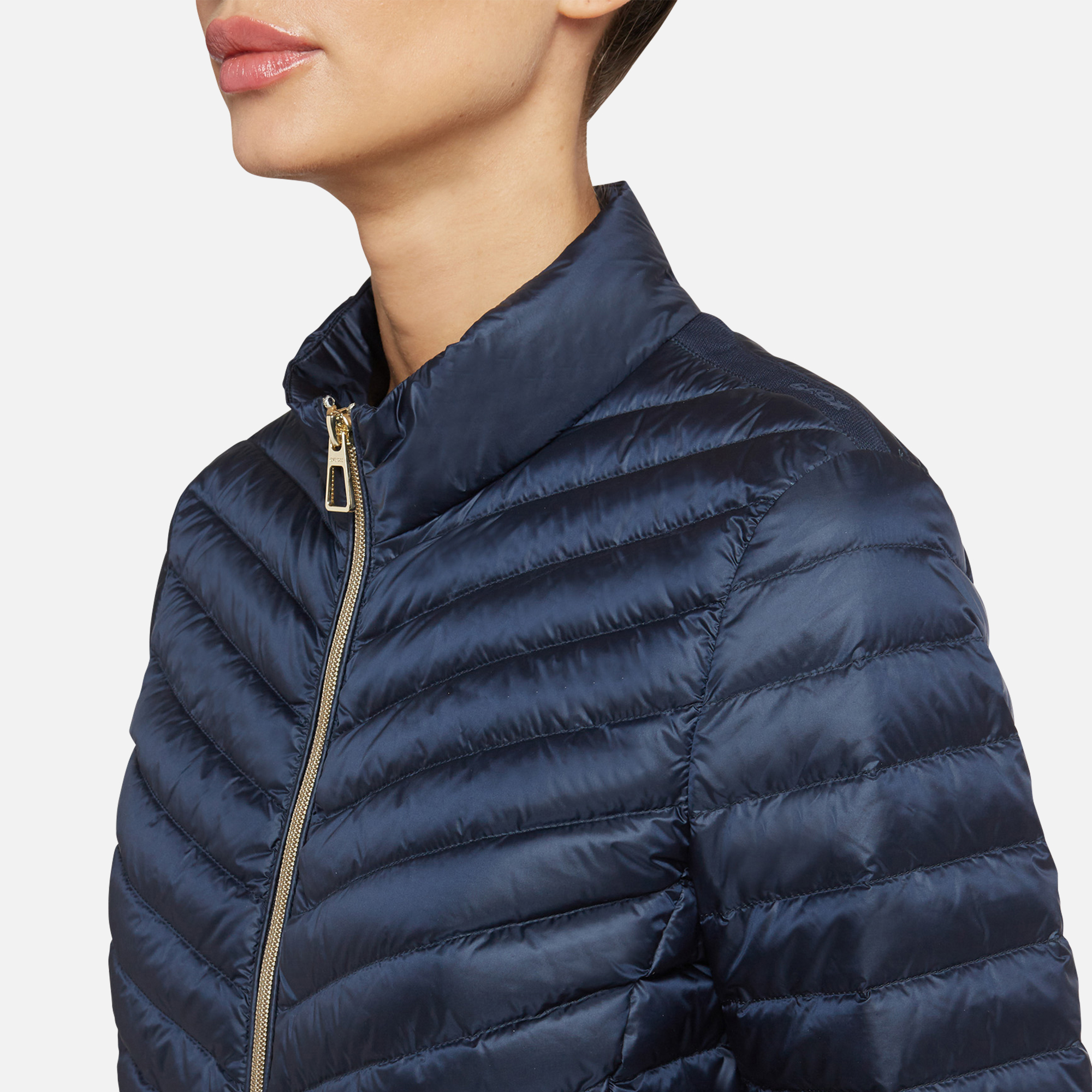 Geox JAYSEN Woman Blue Down Jacket Geox Online