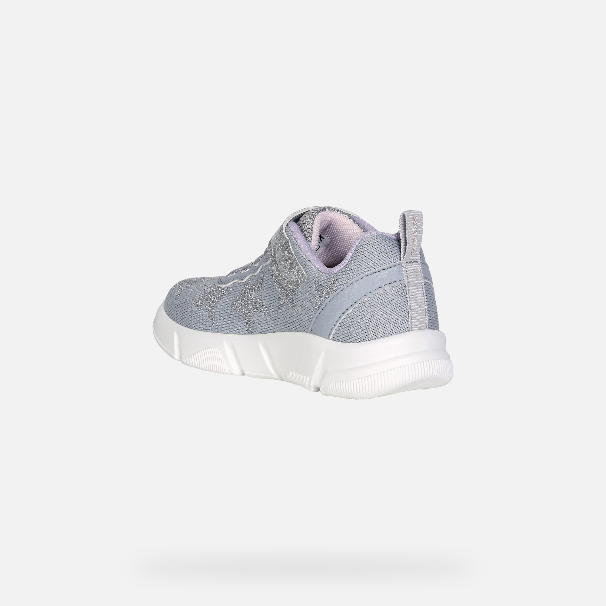 Geox® ARIL Junior Girl: Silver and Lilac Sneakers | Geox®